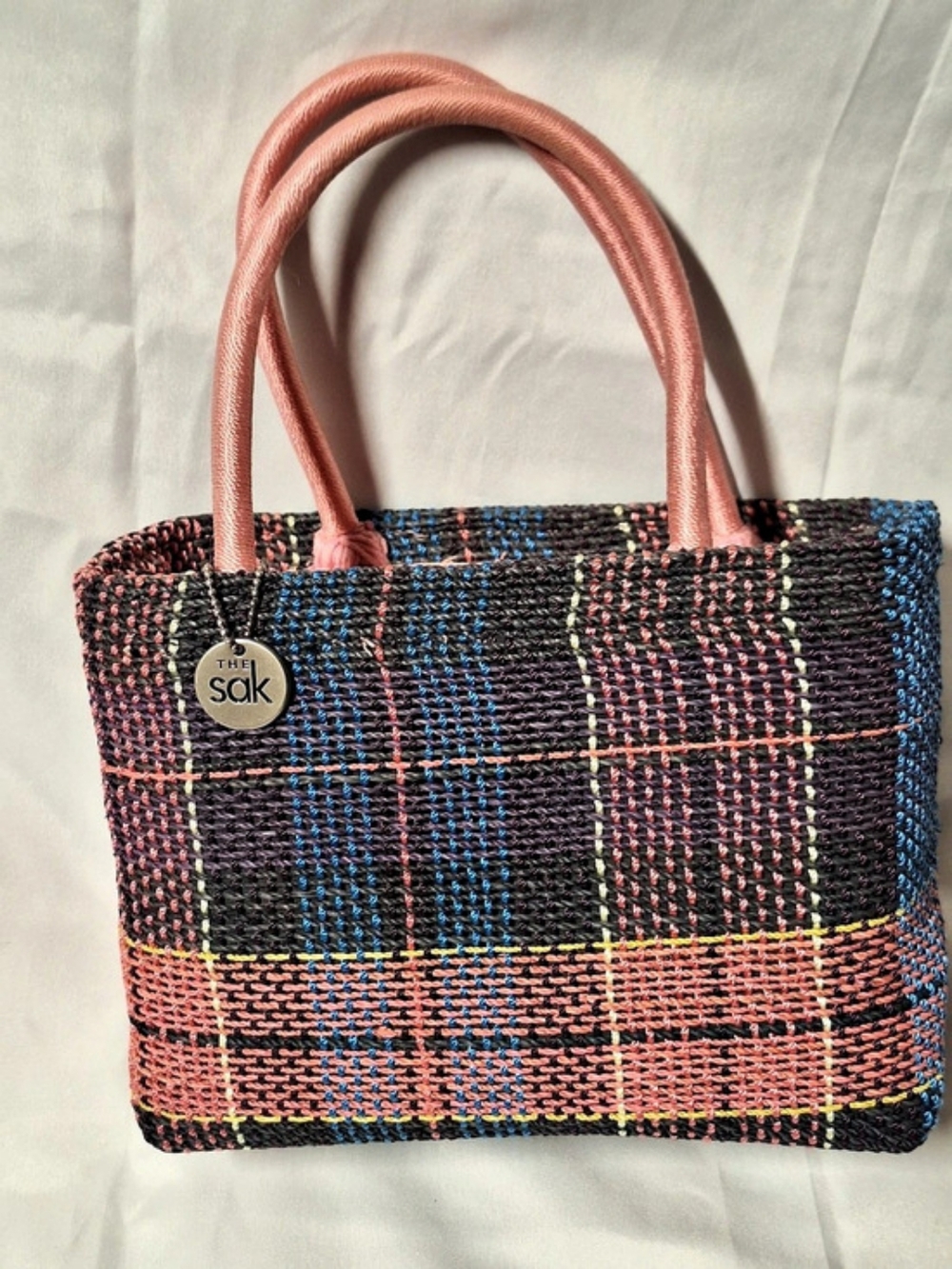 The Sak Plaid Tote in Black & Pink